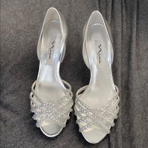 Silver dress shoes